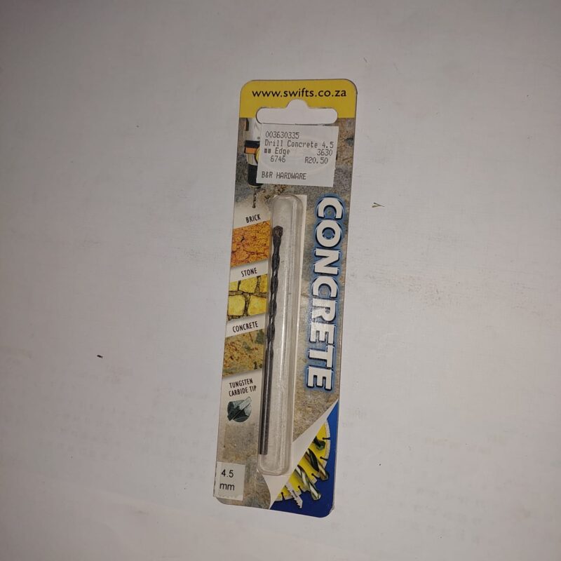 C (4) Concrete Drill bit 4,5mm Carded