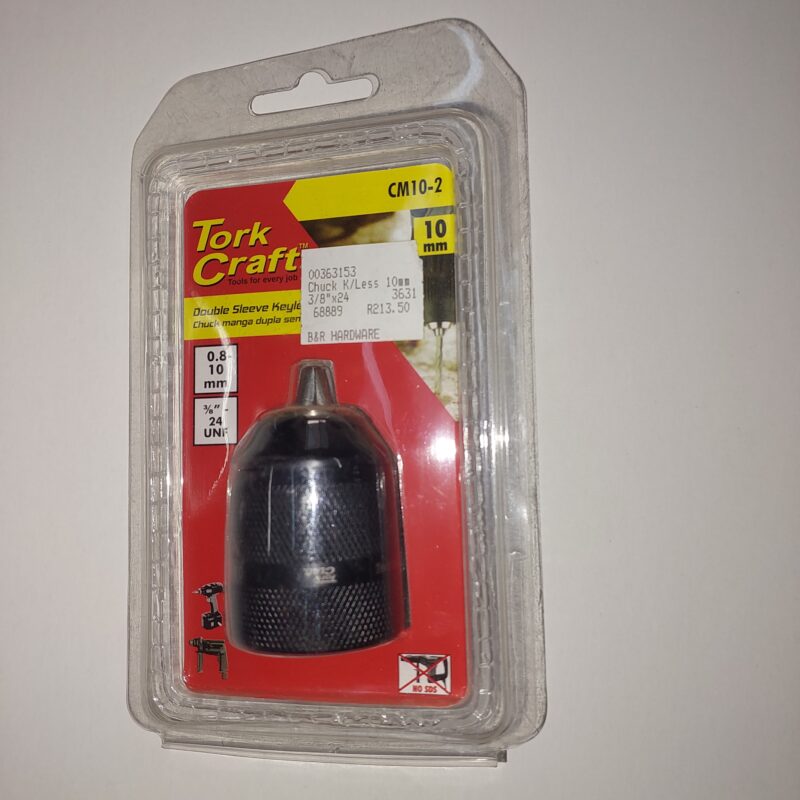 Hollow core bit (8) Tork Craft Chuck K/Less 10mm 3/8'x24