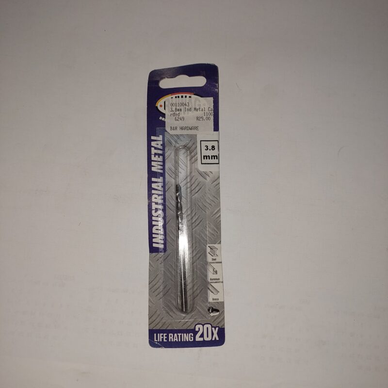 Industrial Metal Drill bit 3,8mm Carded
