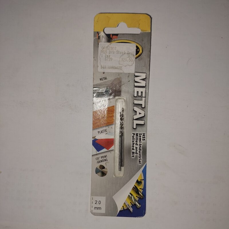 Metal Drill bit 2.0mm Carded