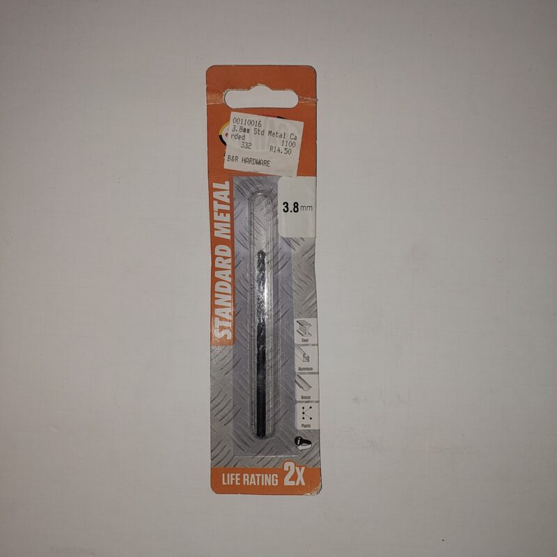Standard Metal Drill bit 3,8mm Carded